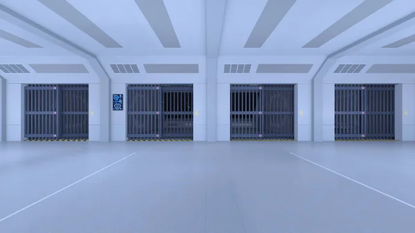 Rendering Prison Spaceship — Stock Photo, Image