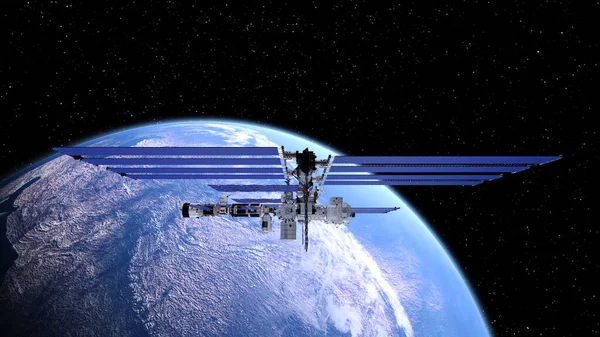 Rendering Artificial Satellite Earth — Foto Stock