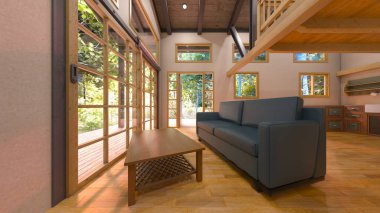 Stüdyonun çatı katlı 3D görüntülemesi