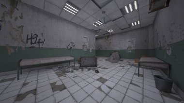 Terk edilmiş hastanenin 3D canlandırması