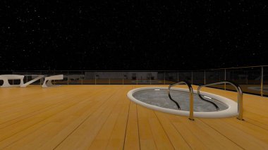 Çatı terasının 3B görüntülemesi