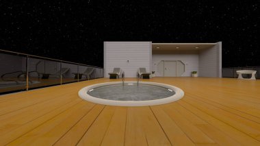 Çatı terasının 3B görüntülemesi