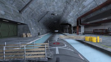 Denizaltı rıhtımının 3D görüntüsü