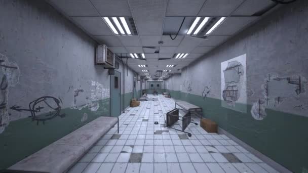 被遗弃医院的3D渲染 — 图库视频影像