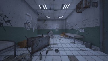 Terk edilmiş hastanenin 3D canlandırması