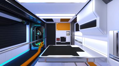 İçerideki uzay aracının 3B görüntülemesi