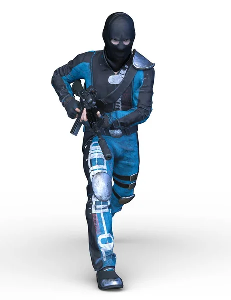 Rendering Masked Soldier — Stock Photo, Image