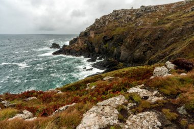 Botallack 'taki taç madenleri Cornwall İngiltere 