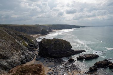 Bedruthan basamakları Cornwall İngiltere uçurumu 