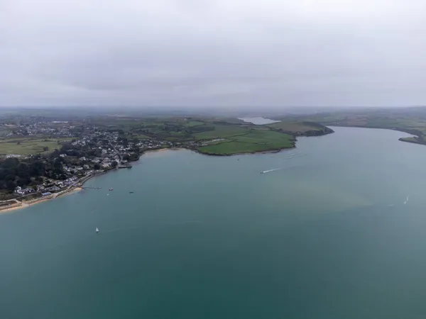 Rock Tegenover Padstow Cornwall Engeland Lucht Drone — Stockfoto