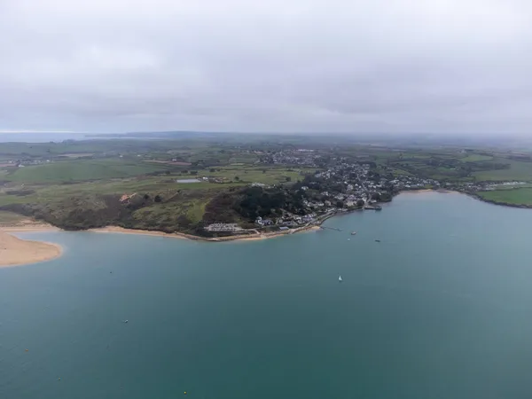 Rock Tegenover Padstow Cornwall Engeland Lucht Drone — Stockfoto