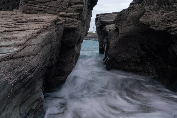 Godrevy Világítótorony Cornwall Anglia Egyesült Királyság — Stock Fotó