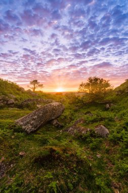Bodmin moor near minions sunset cornwall england uk 