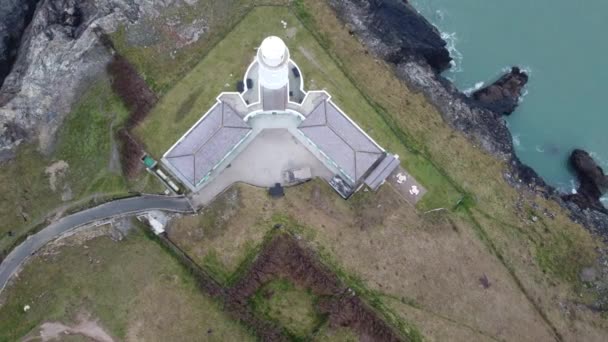 Trevose Maják Anténa Drone Záběry Cornwall England — Stock video