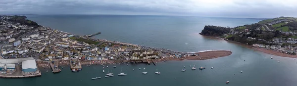 Dron Powietrzny Teignmouth Sheldon Devon England — Zdjęcie stockowe