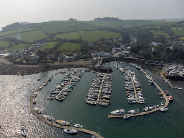 Mylor Harbour Cornwall England Air Drone — стоковое фото