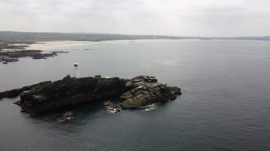 Godrevy deniz feneri Cornwall İngiltere İngiliz insansız hava aracı 