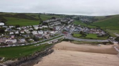 Woolacombe plajı insansız hava aracı Devon İngiltere İngiltere