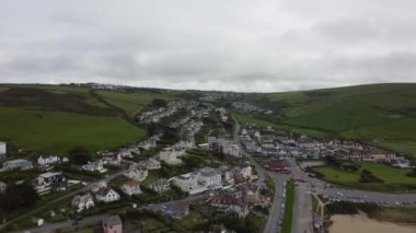Woolacombe plajı insansız hava aracı Devon İngiltere İngiltere