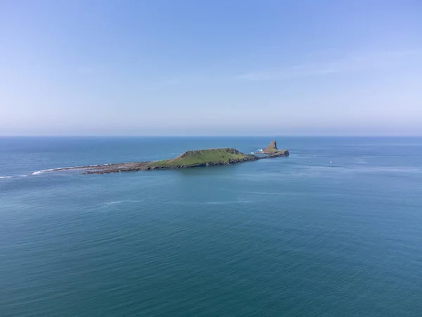 Wormshead Island Wales Aerial Drone —  Fotos de Stock