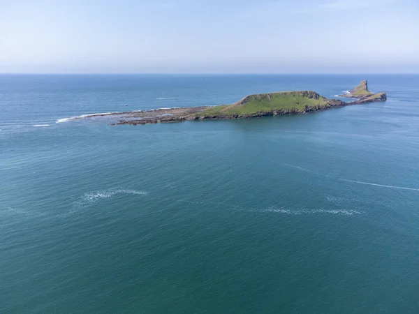 Wormshead Island Wales Aerial Drone —  Fotos de Stock