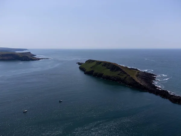 Wormshead Island Wales Aerial Drone — Stock Photo, Image