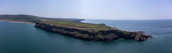 Wormshead Island Wales Aerial Drone —  Fotos de Stock