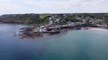 Coverack from the air cornwall england uk aerial drone