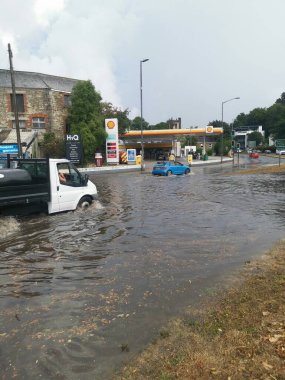 Flooding in Truro cornwall england uk 