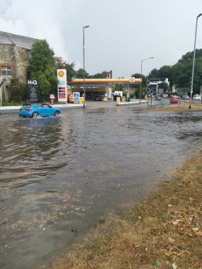Flooding in Truro cornwall england uk 