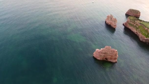 Dron Powietrzny Ladram Bay Devon Anglia — Wideo stockowe