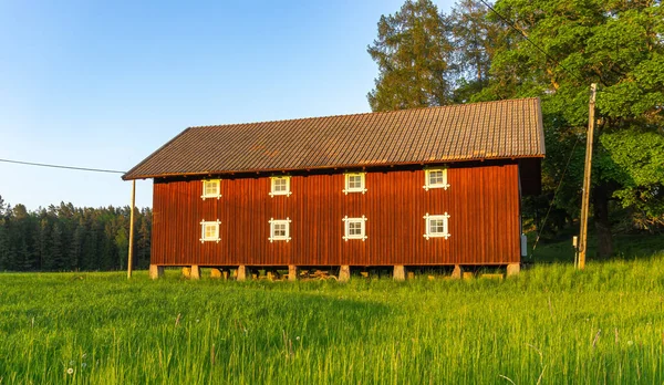 Estocolmo Suécia Junho 2021 Uma Antiga Casa Madeira Campo Fora — Fotografia de Stock
