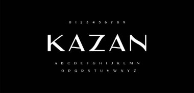 Zarif alfabe harfleri serif yazı tipi ve numarası. Tipografi lüks yazı tipleri büyük harf ve sayılar. vektör illüstrasyonu