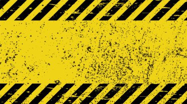 Yapım altındayken siyah ve sarı çizgili vektör ilüstrasyonlu soyut
