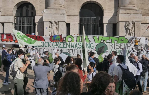 Oktober 2021 Klimat Händelse Manifestation Gatorna Milano Anordnas Fidays För — Stockfoto