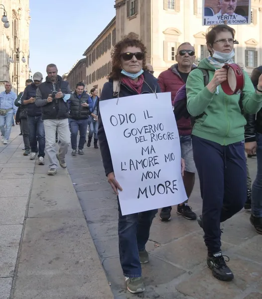 Tisíc Demonstrantů Miláně Protestuje Ulicích Města Proti Zelenému Průsmyku Povinnosti — Stock fotografie