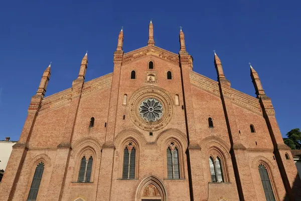 Facade Santa Maria Del Carmine Basilic Pavia Lombardy Italy — Stock Photo, Image