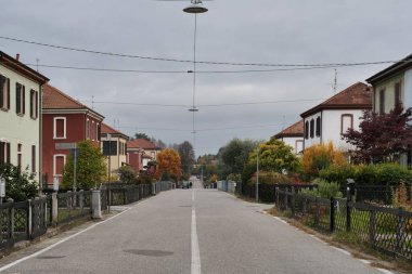    Tarihi işçi köyü Crespi d 'Adda, Unesco Heritage, Lombardy, İtalya