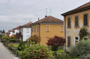    Tarihi işçi köyü Crespi d 'Adda, Unesco Heritage, Lombardy, İtalya