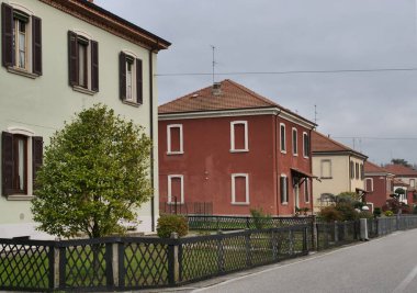   Tarihi işçi köyü Crespi d 'Adda, Unesco Heritage, Lombardy, İtalya