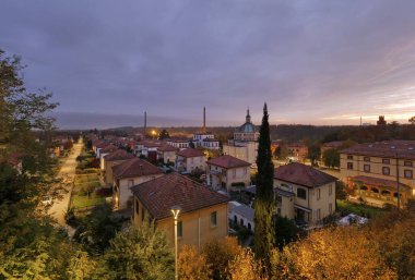    Tarihi işçi köyü Crespi d 'Adda, Unesco Heritage, Lombardy, İtalya