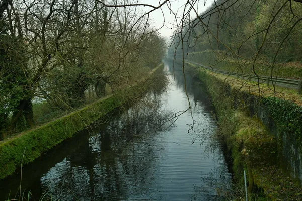 Krajobraz Nad Rzeką Naviglio Cornate Adda Lombardia Włochy — Zdjęcie stockowe