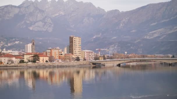 Lecco Şehri Lombardiya Talya — Stok video