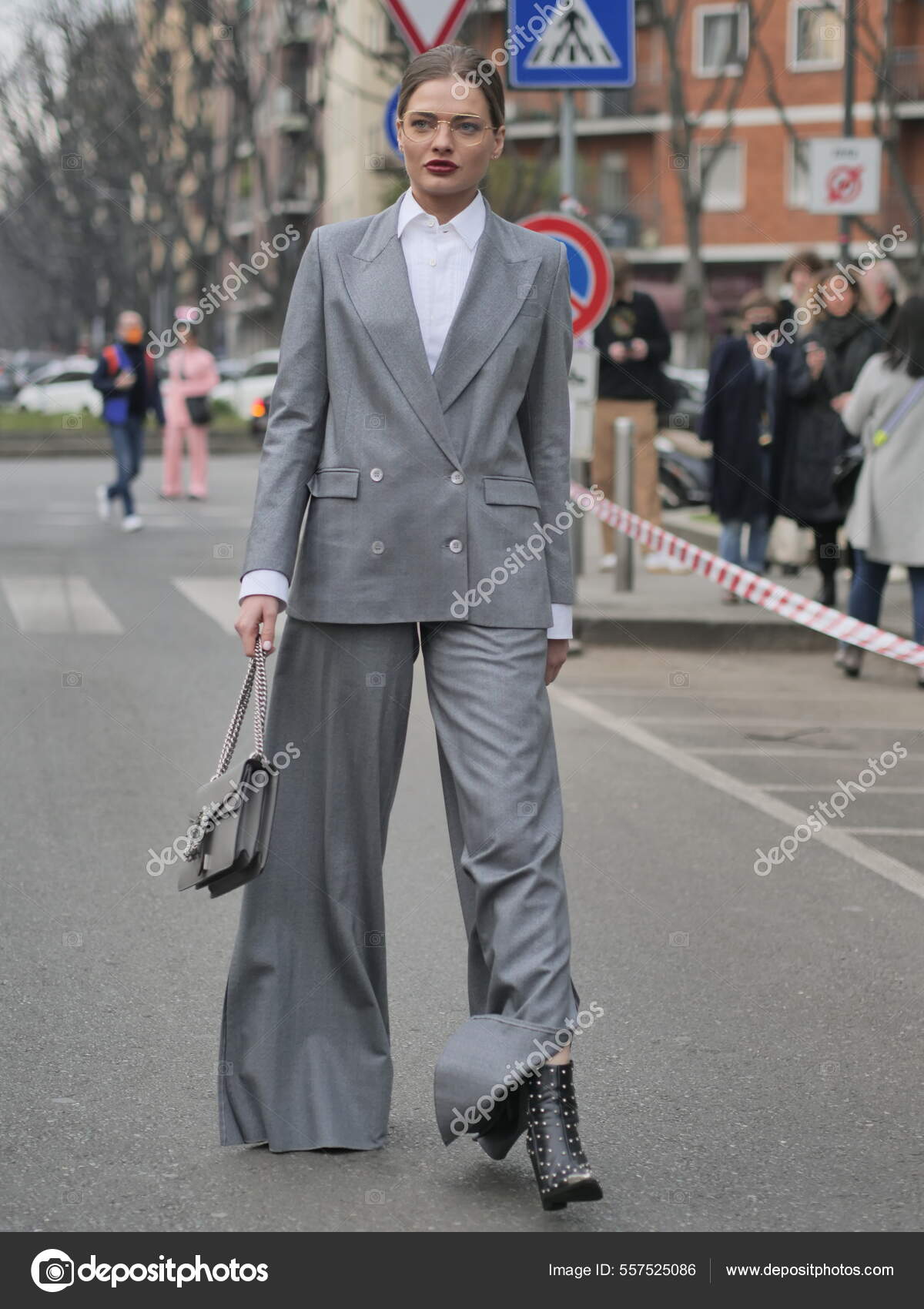 Ludovica Bizzaglia ropa estilo calle durante la semana de la moda