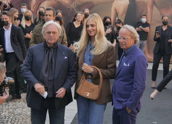 Chiara Ferragni Della Valle Brothers Tods Fashion Show Milano Fashion — стокове фото