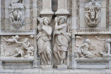  Sculptures on Milano Dome, Lombardy, Italy