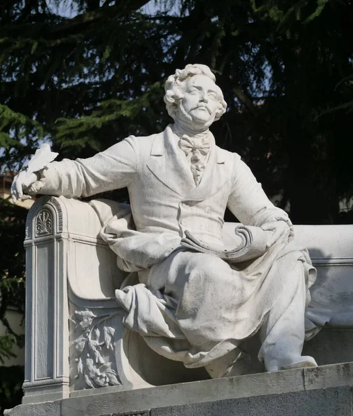 Gaetano Donizetti Statue Bergamo Erbaut 1897 — Stockfoto