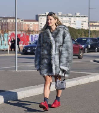  Fashion blogger street style outfit before Prada fashion show during Milano fashion week 2022