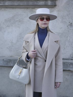  Fashion blogger street style outfit before Prada fashion show during Milano fashion week 2022