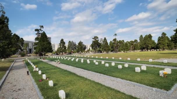 Pole Musocco Hřbitov Miláně Kde Bylo Pohřbeno Přes 120 Lidí — Stock video